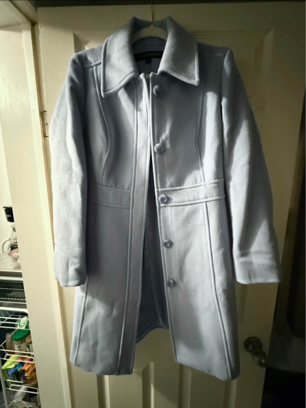 NWOT Boston Proper powder blue wool blend coat size 6 M